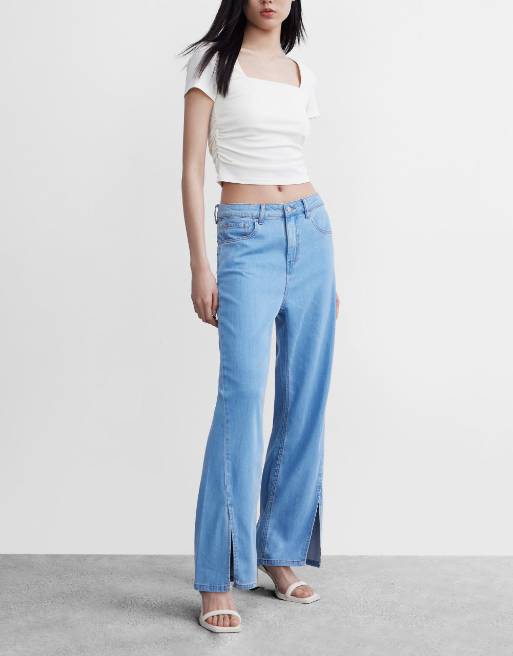 Split Wide Leg Jeans