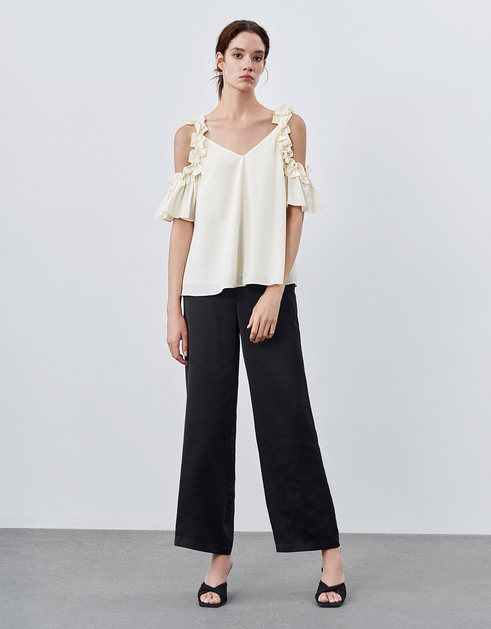 Silk Effect Wide Leg Pants