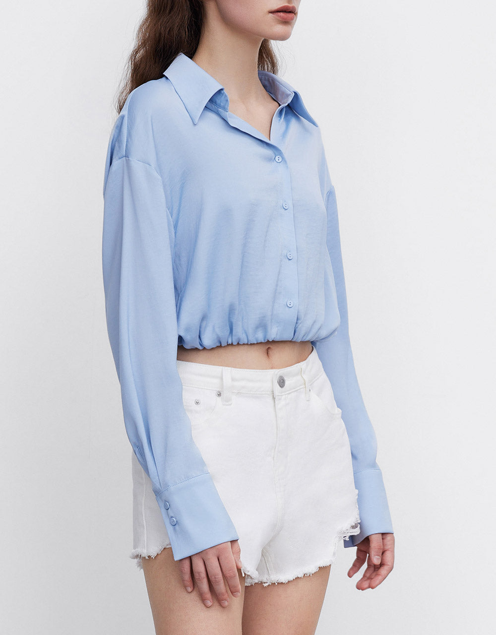 Cropped Button Up Shirt