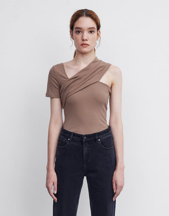 Asymmetrical Neckline T-Shirt