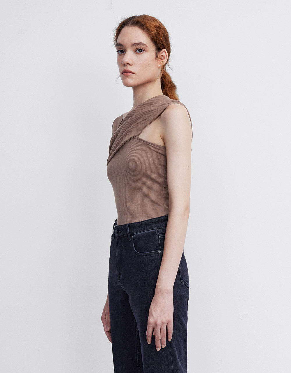 Asymmetrical Neckline T-Shirt