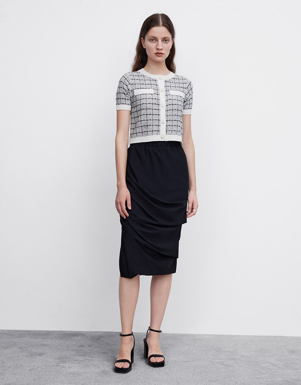 Ruched Midi Skirt