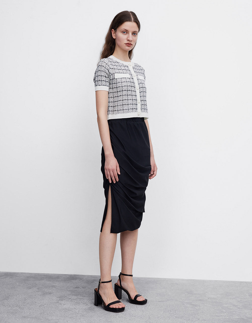 Ruched Midi Skirt