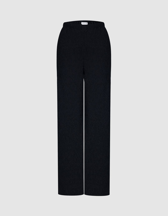 Textured Wide Leg Pants