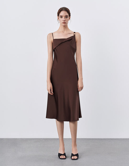 Asymmetrical Satin Dress