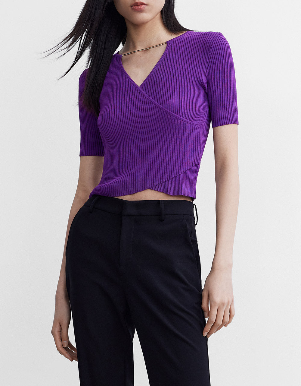 Crisscross Rib Knit Top