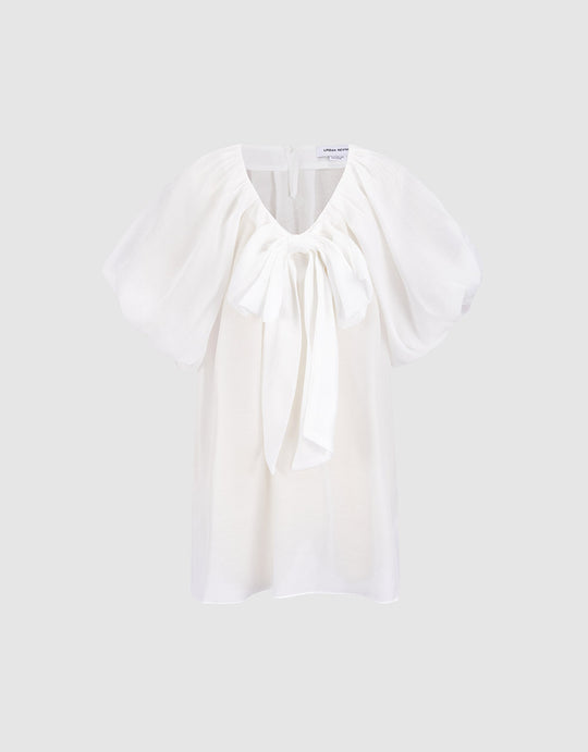 Bow Puff Sleeve Blouse