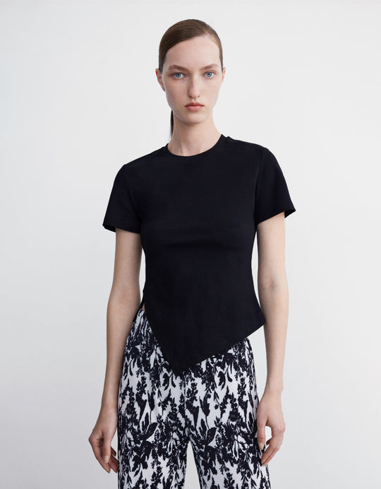 Asymmetrical Crew Neck T-Shirt