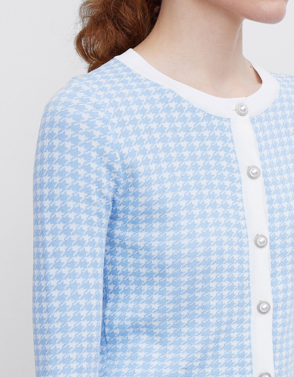 Checkered Tweed Cardigan