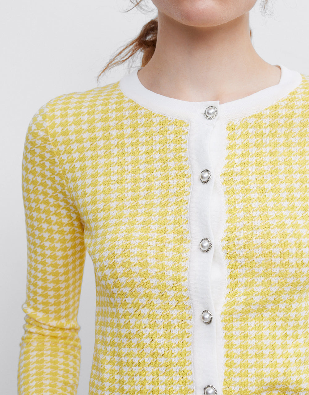 Checkered Tweed Cardigan