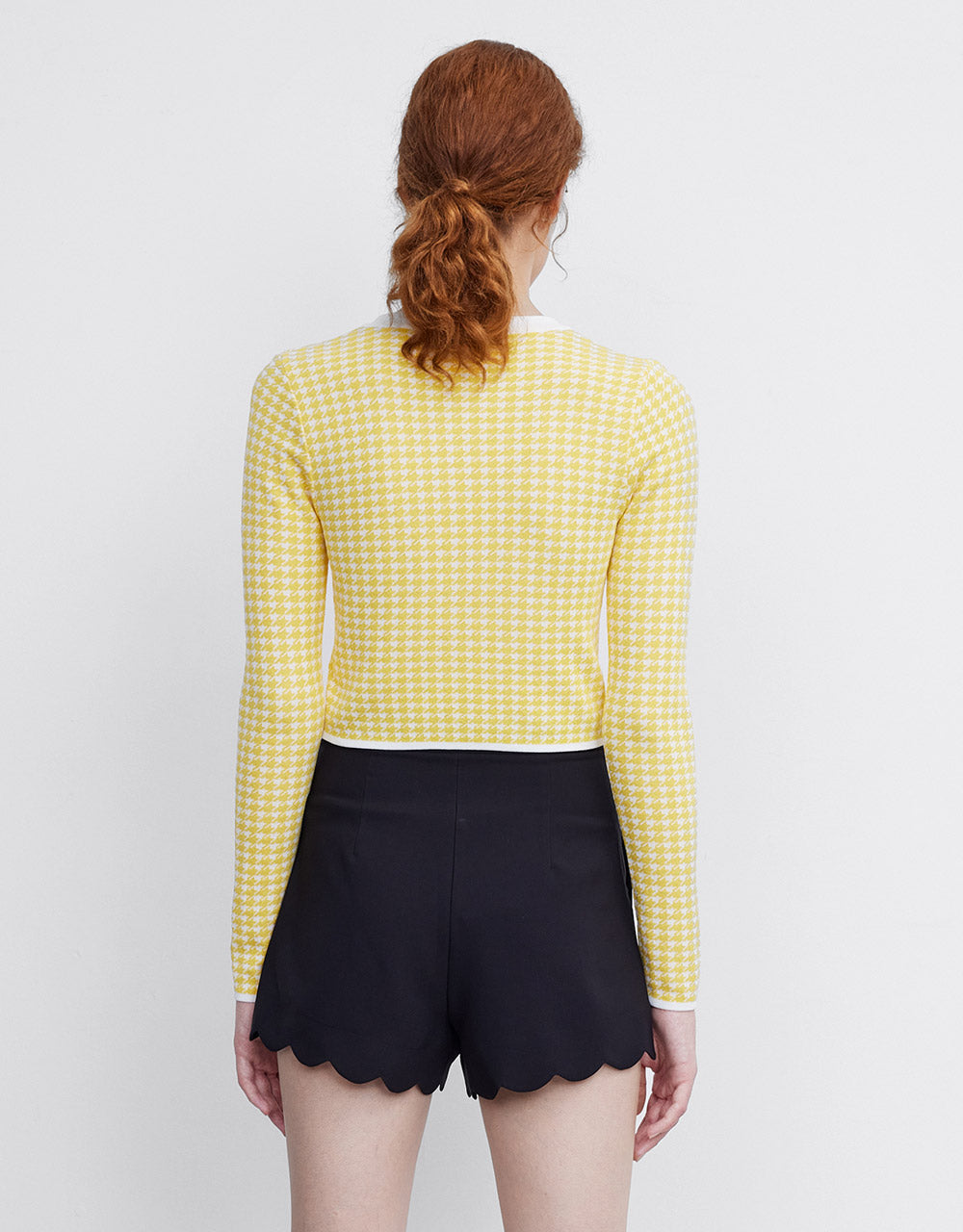 Checkered Tweed Cardigan