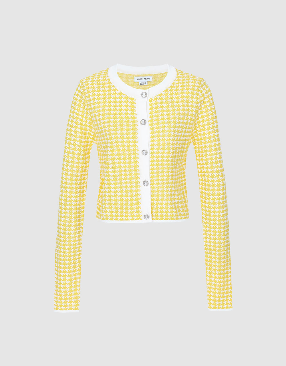 Checkered Tweed Cardigan