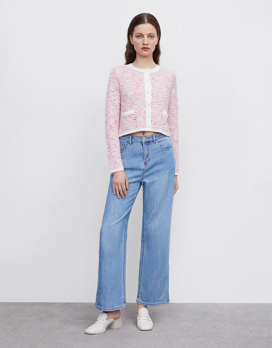 Slit Hem Wide Leg Jeans