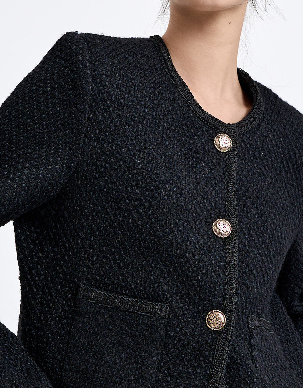 Buttoned Tweed Jacket