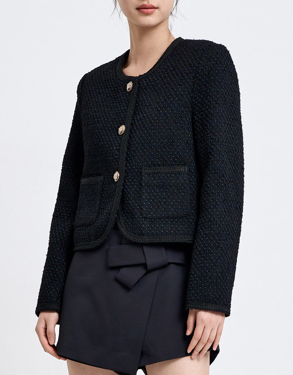 Buttoned Tweed Jacket