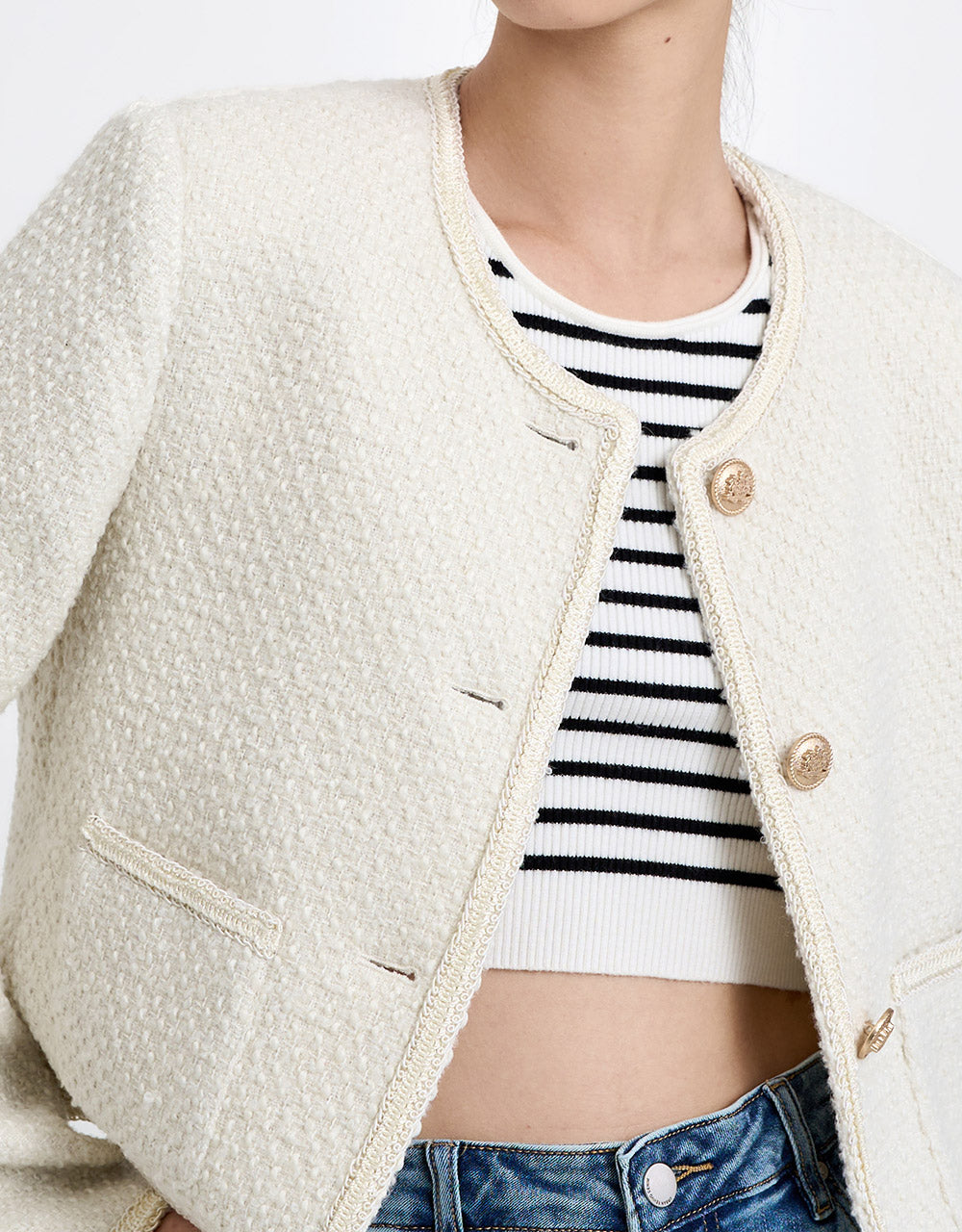 Buttoned Tweed Jacket