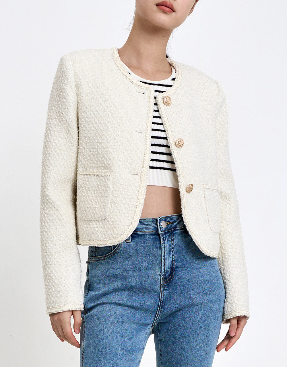 Buttoned Tweed Jacket