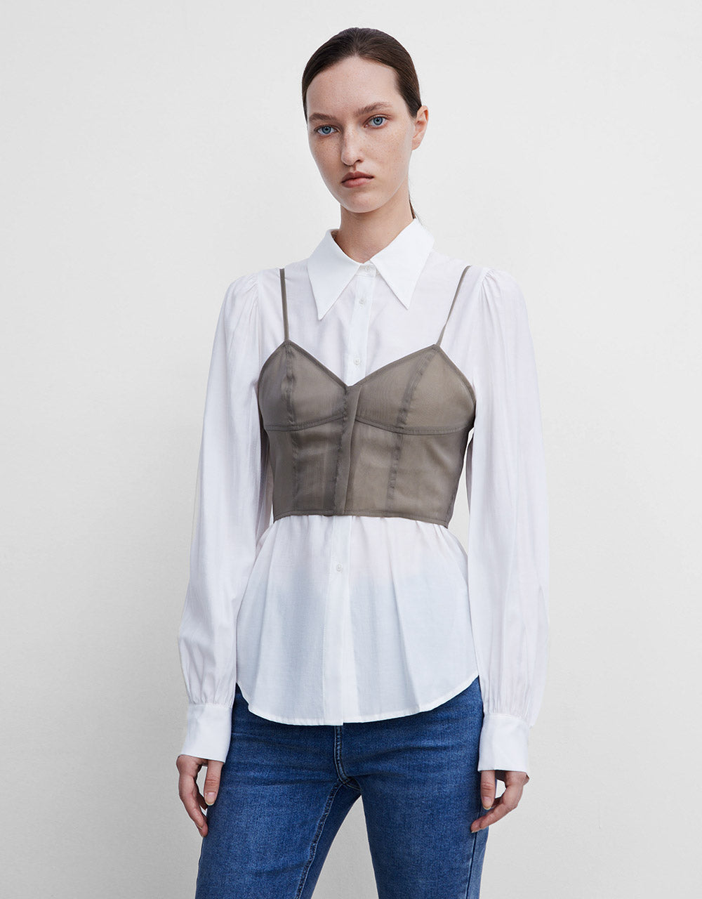 Combination Buttoned Shirt