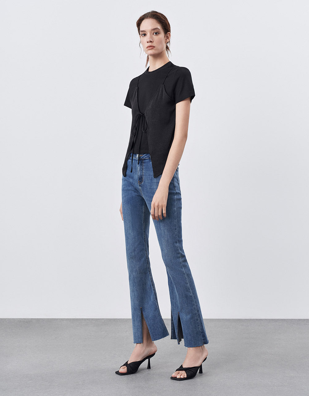 Combination Tie Front T-Shirt