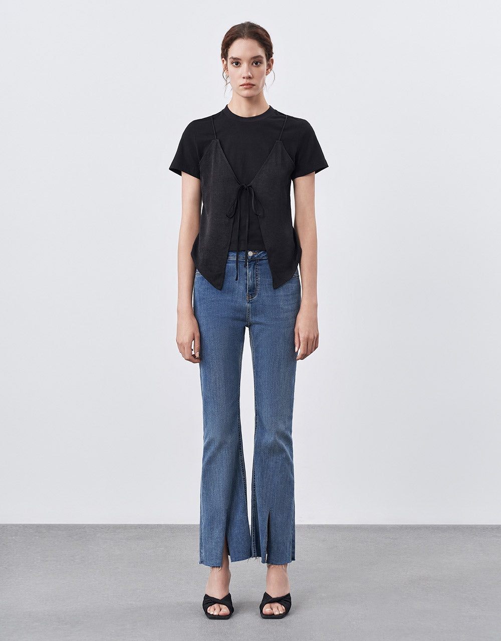 Combination Tie Front T-Shirt