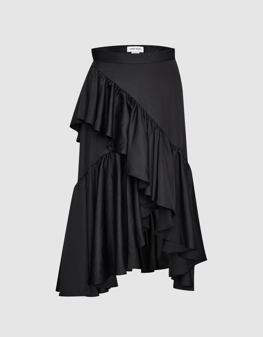Tiered Ruffle Midi Skirt