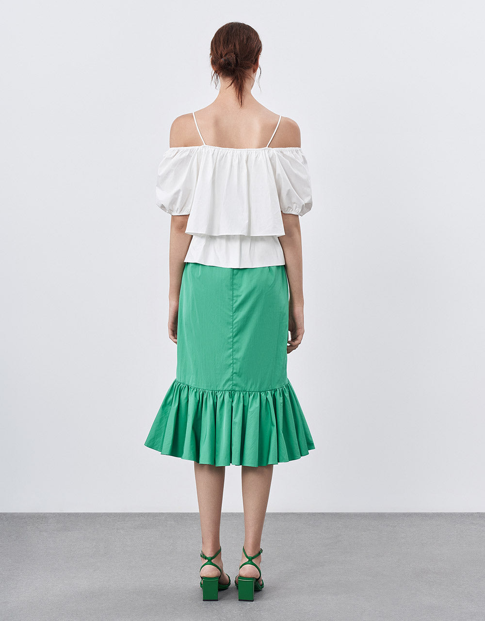 Ruffled Midi Skirt