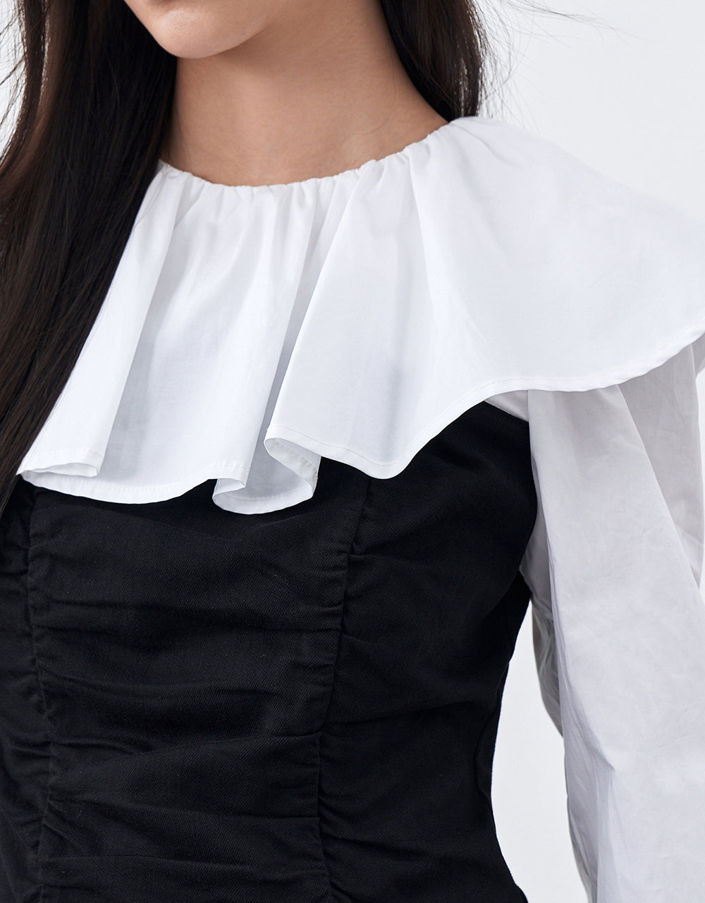Combination Ruffled Blouse