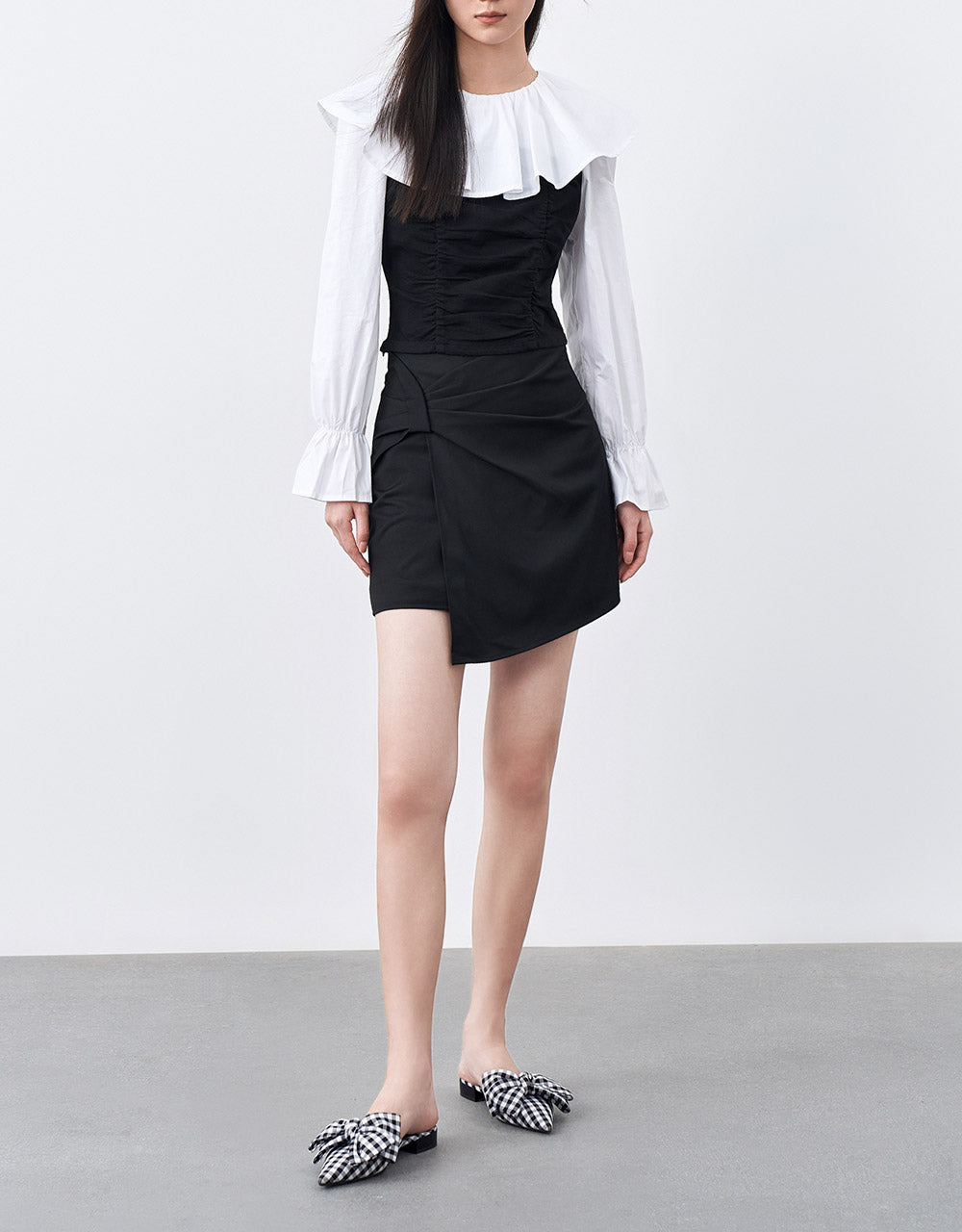 Combination Ruffled Blouse