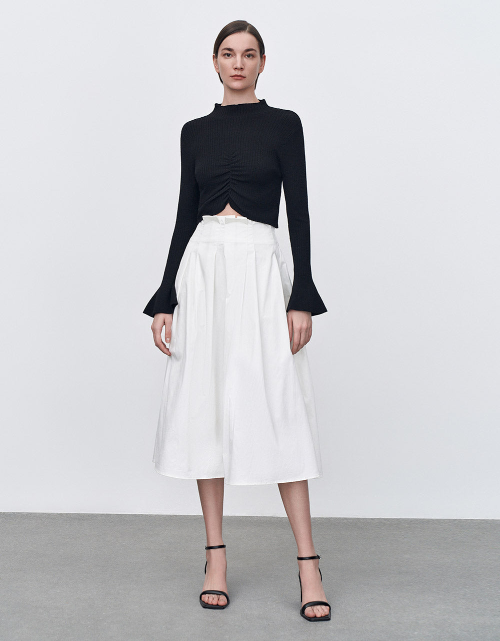 Pleated Midi Skirt