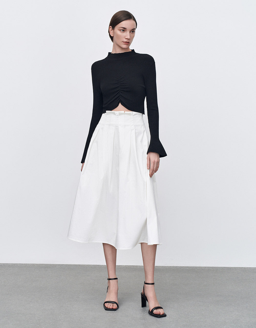 Pleated Midi Skirt