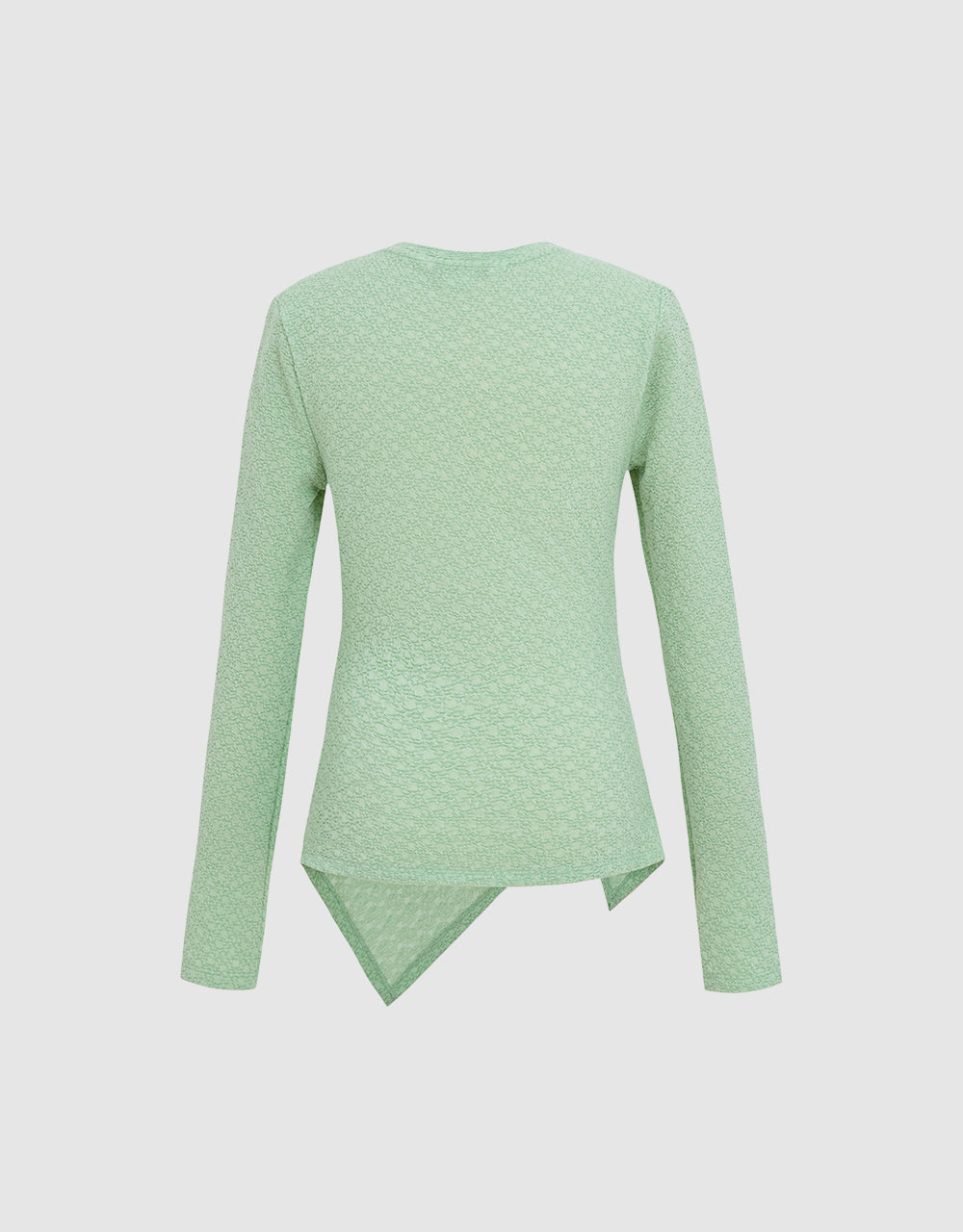 Asymmetrical Hem Textured T-Shirt