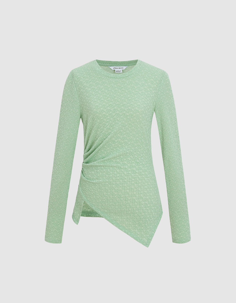 Asymmetrical Hem Textured T-Shirt