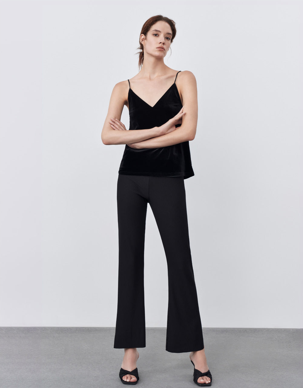 Textured Wide Leg Pants