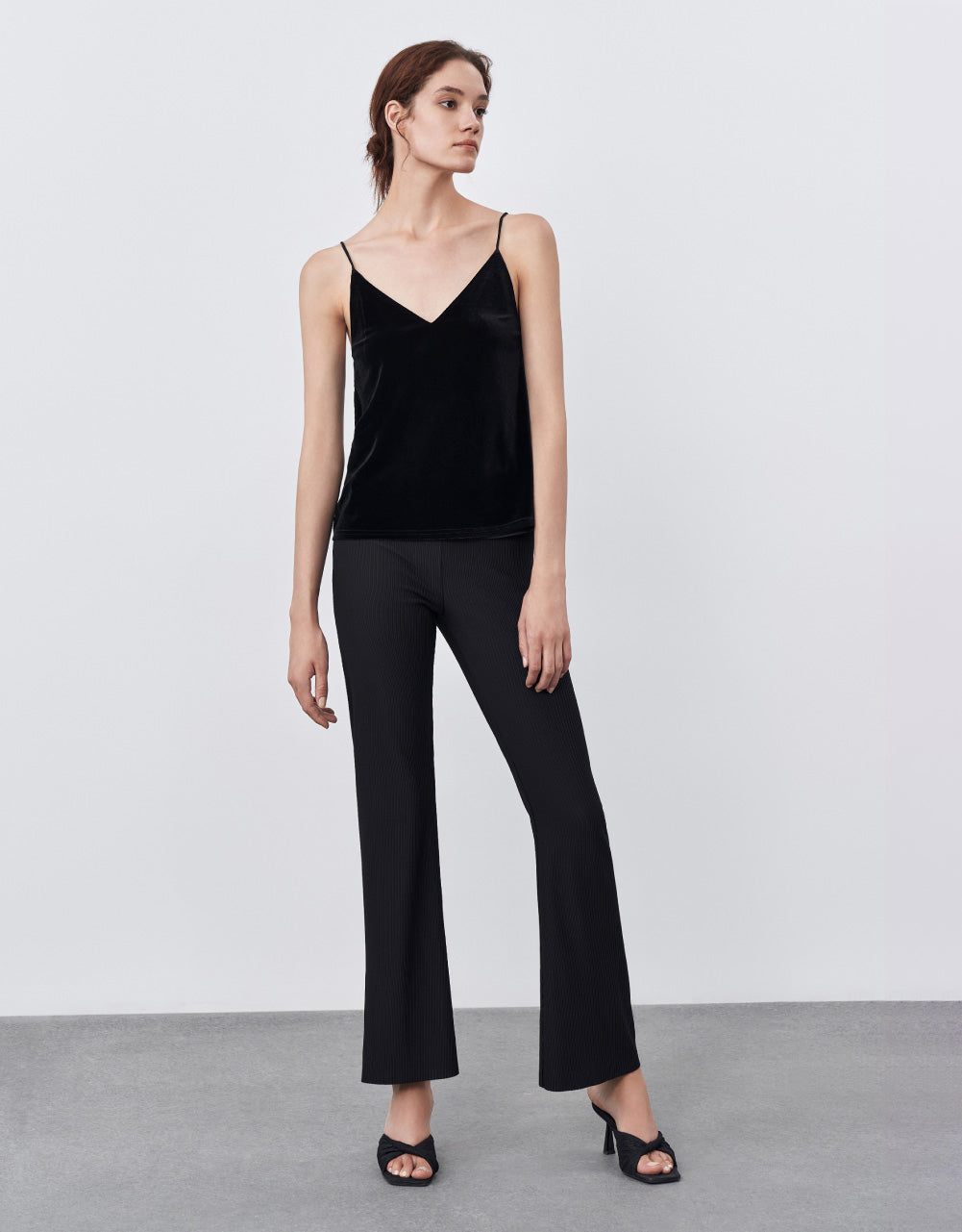 Textured Wide Leg Pants