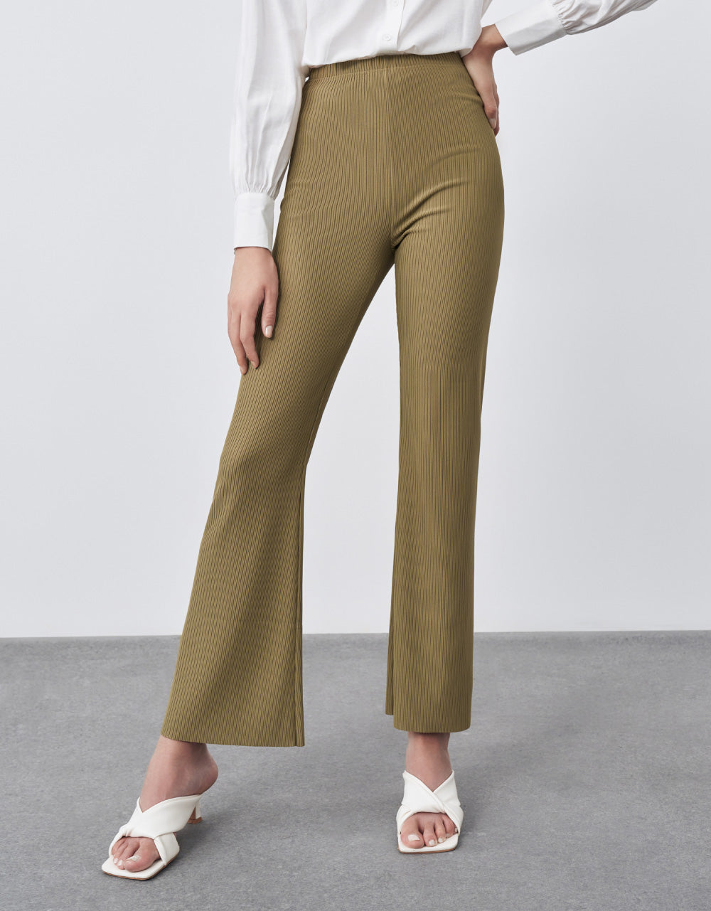 Textured Wide Leg Pants