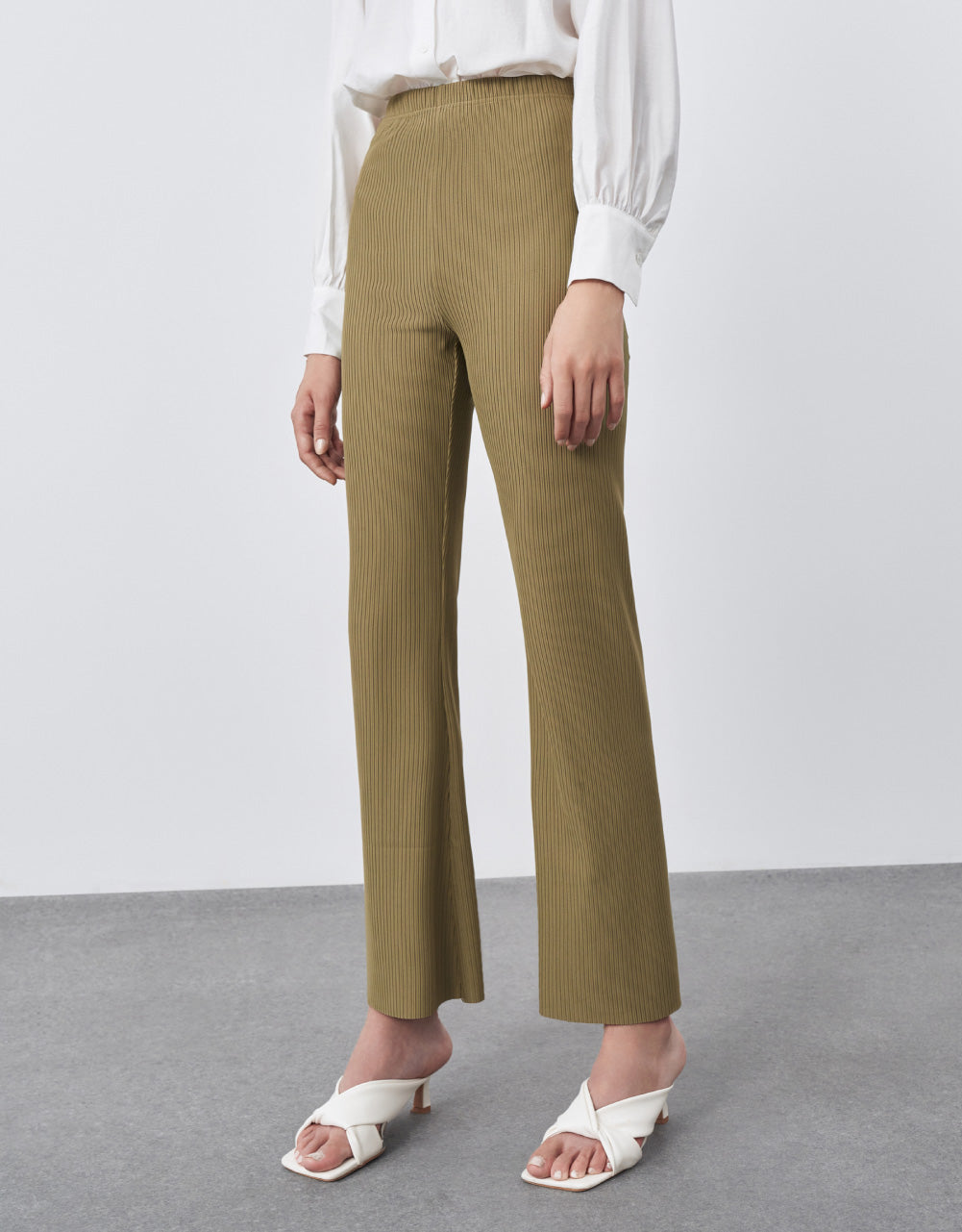 Textured Wide Leg Pants