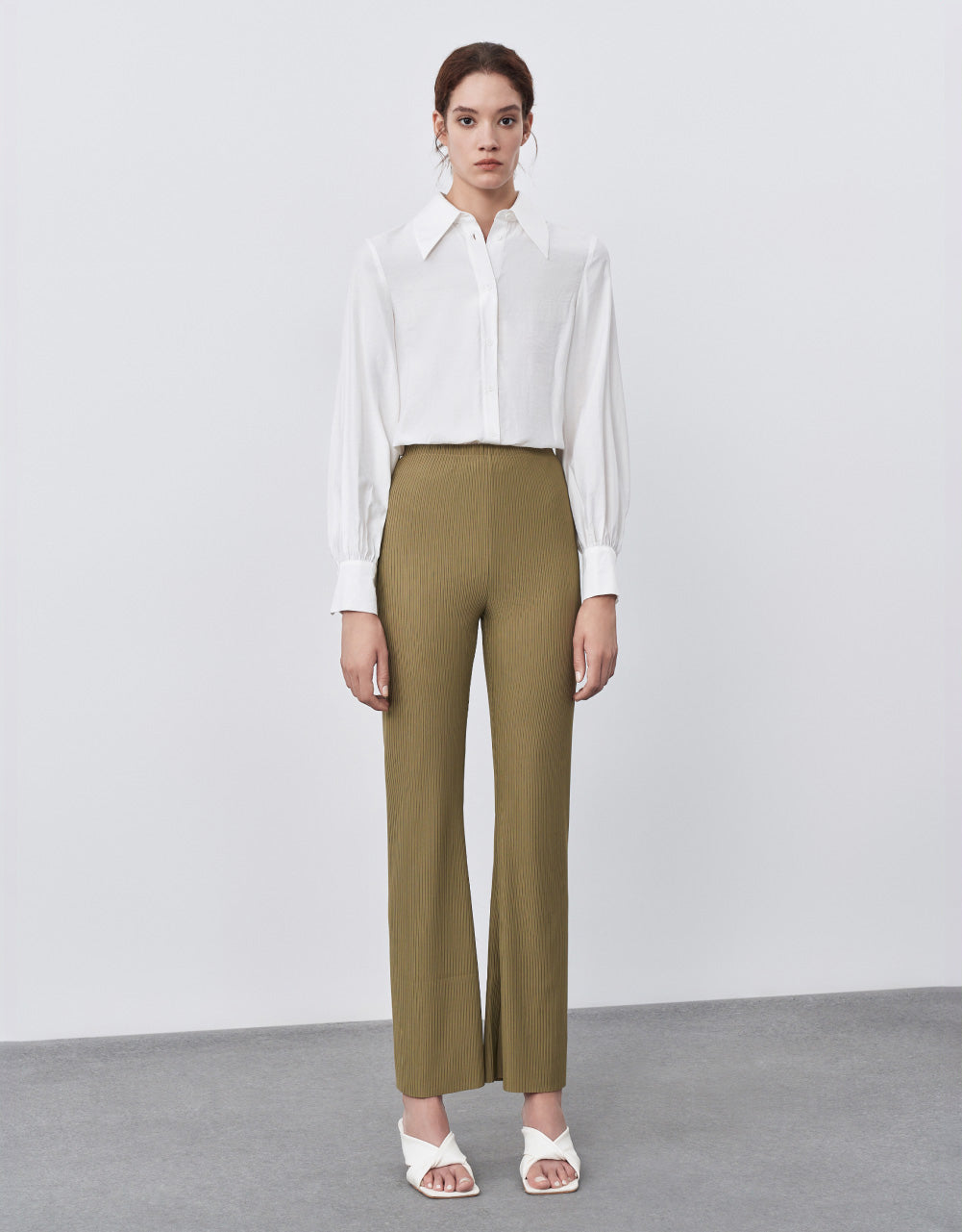 Textured Wide Leg Pants