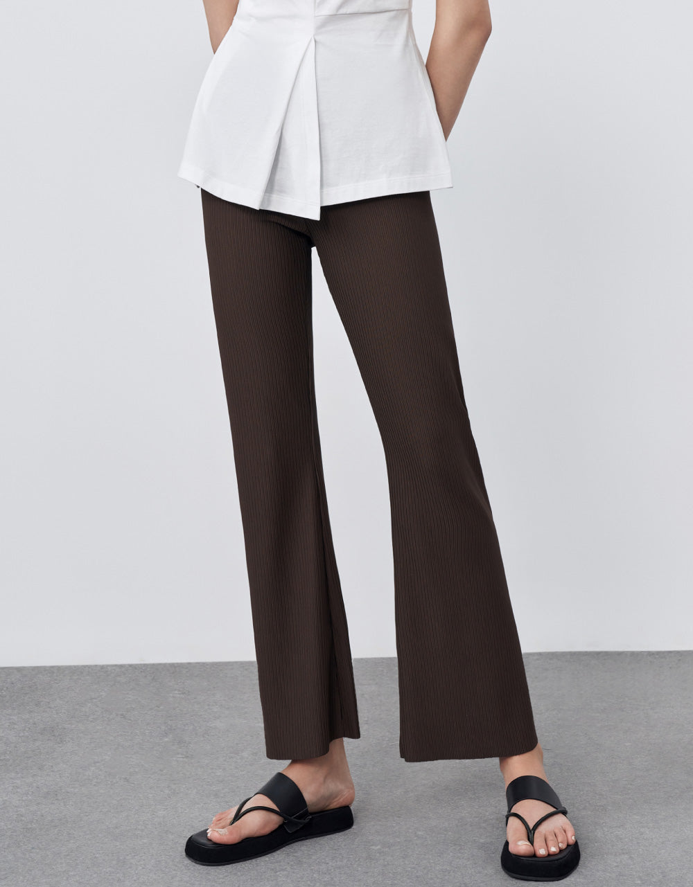 Textured Wide Leg Pants