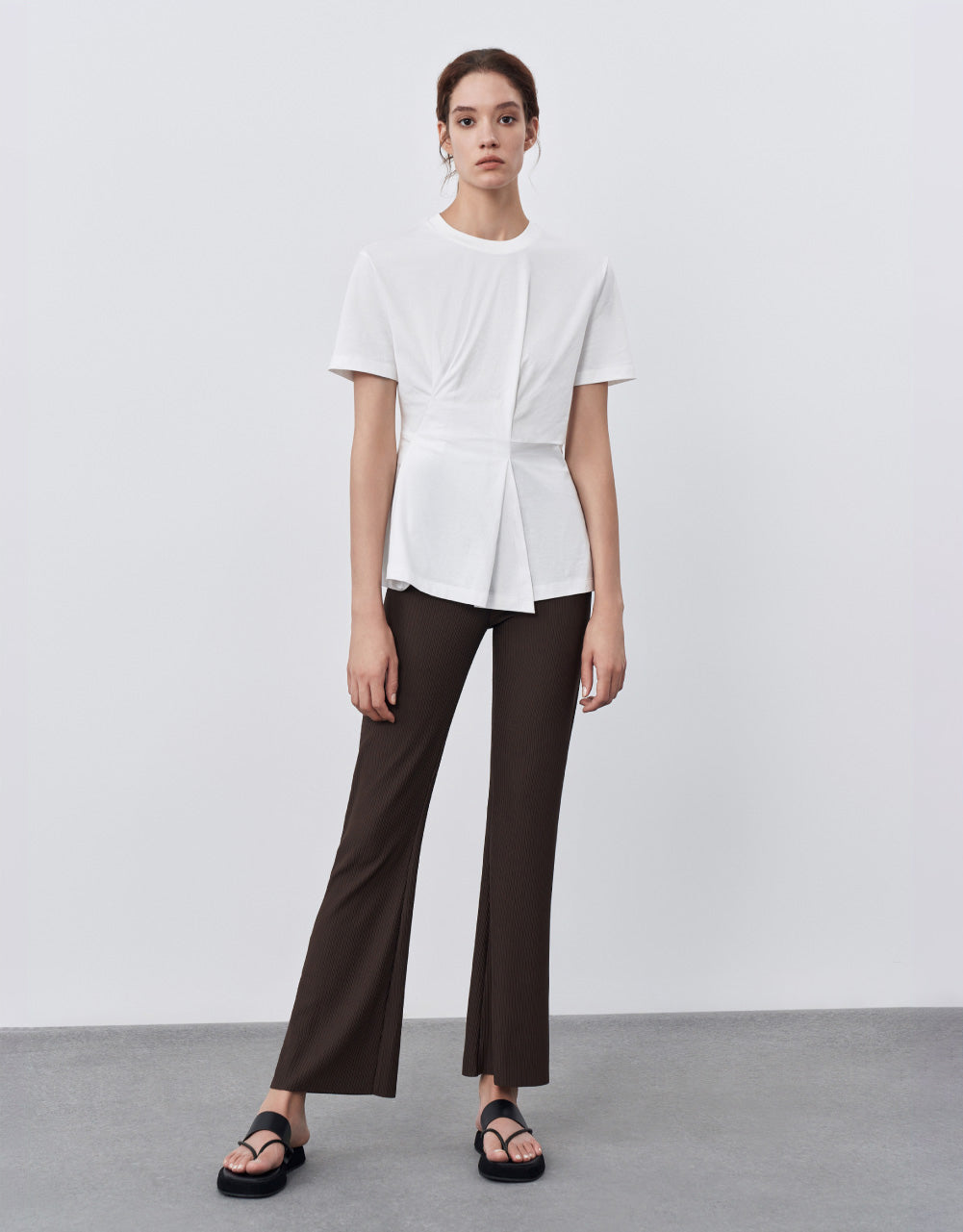Textured Wide Leg Pants