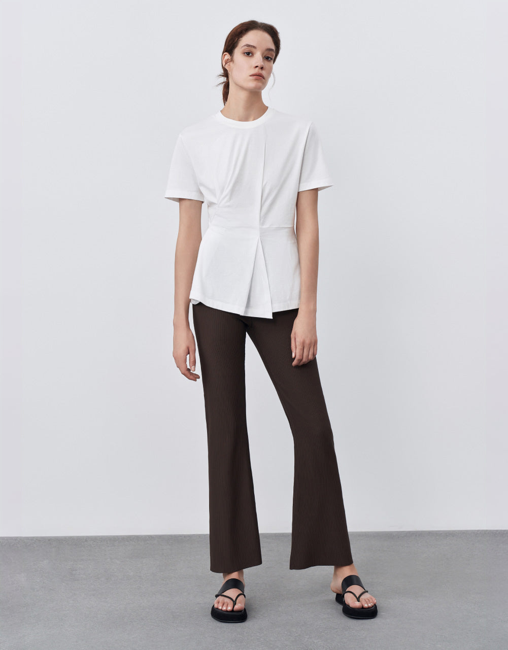 Textured Wide Leg Pants
