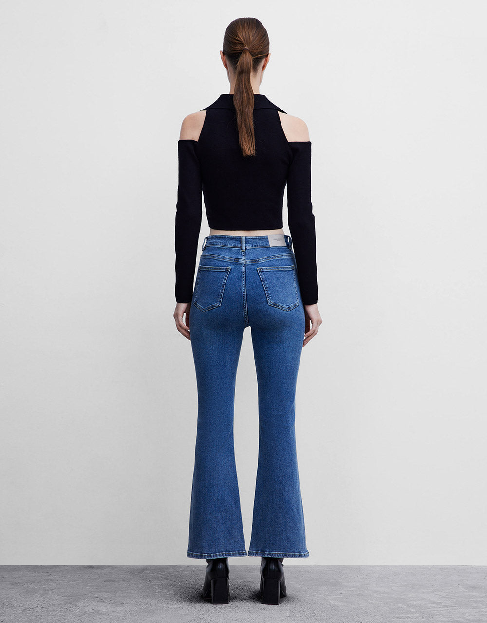 Mid Waist Flare Jeans
