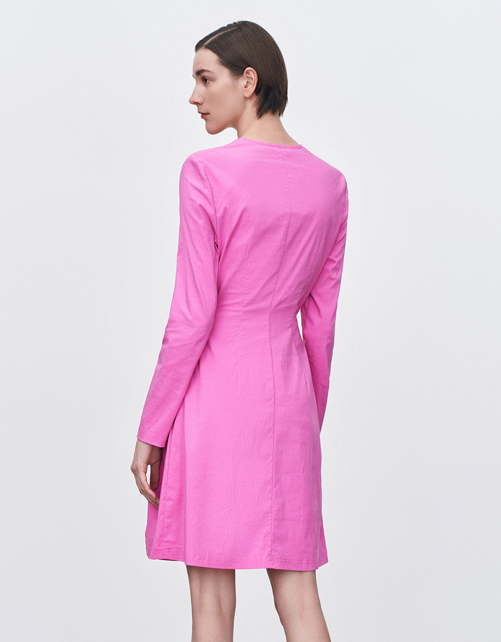 Slit Hem Ruched Midi Dress