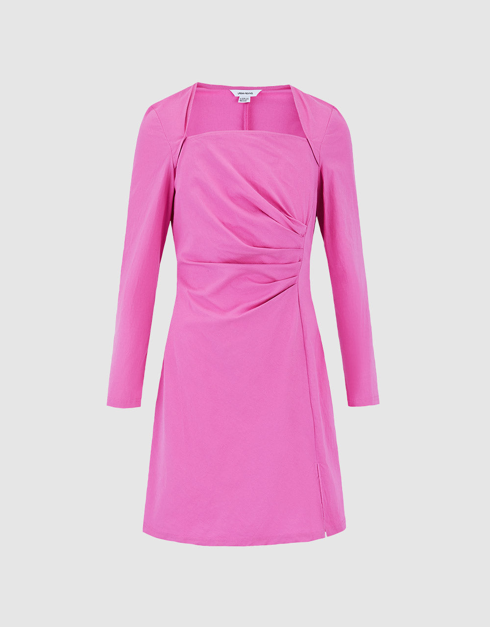 Slit Hem Ruched Midi Dress