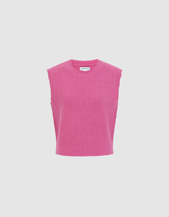 Rib Knit Sweater Vest