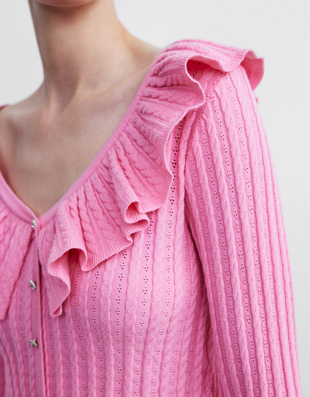 Buttoned Ruffle Top
