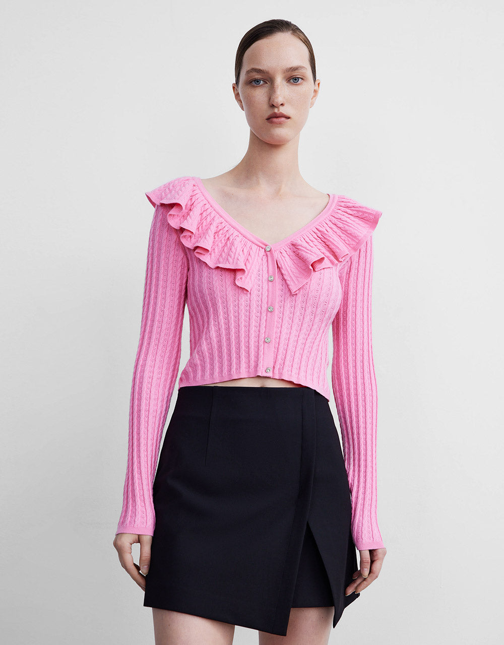 Buttoned Ruffle Top