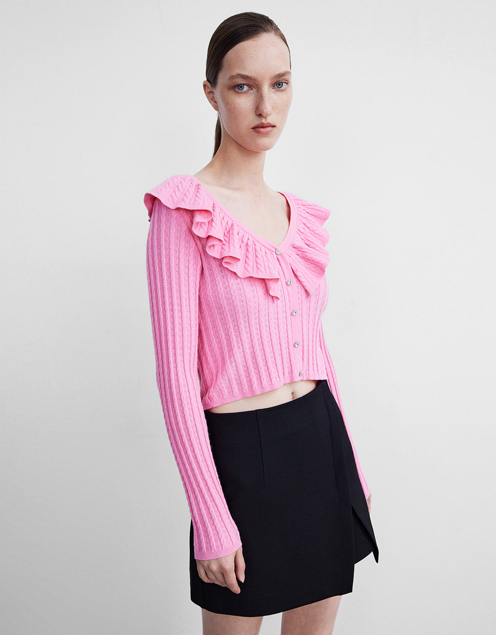 Buttoned Ruffle Top
