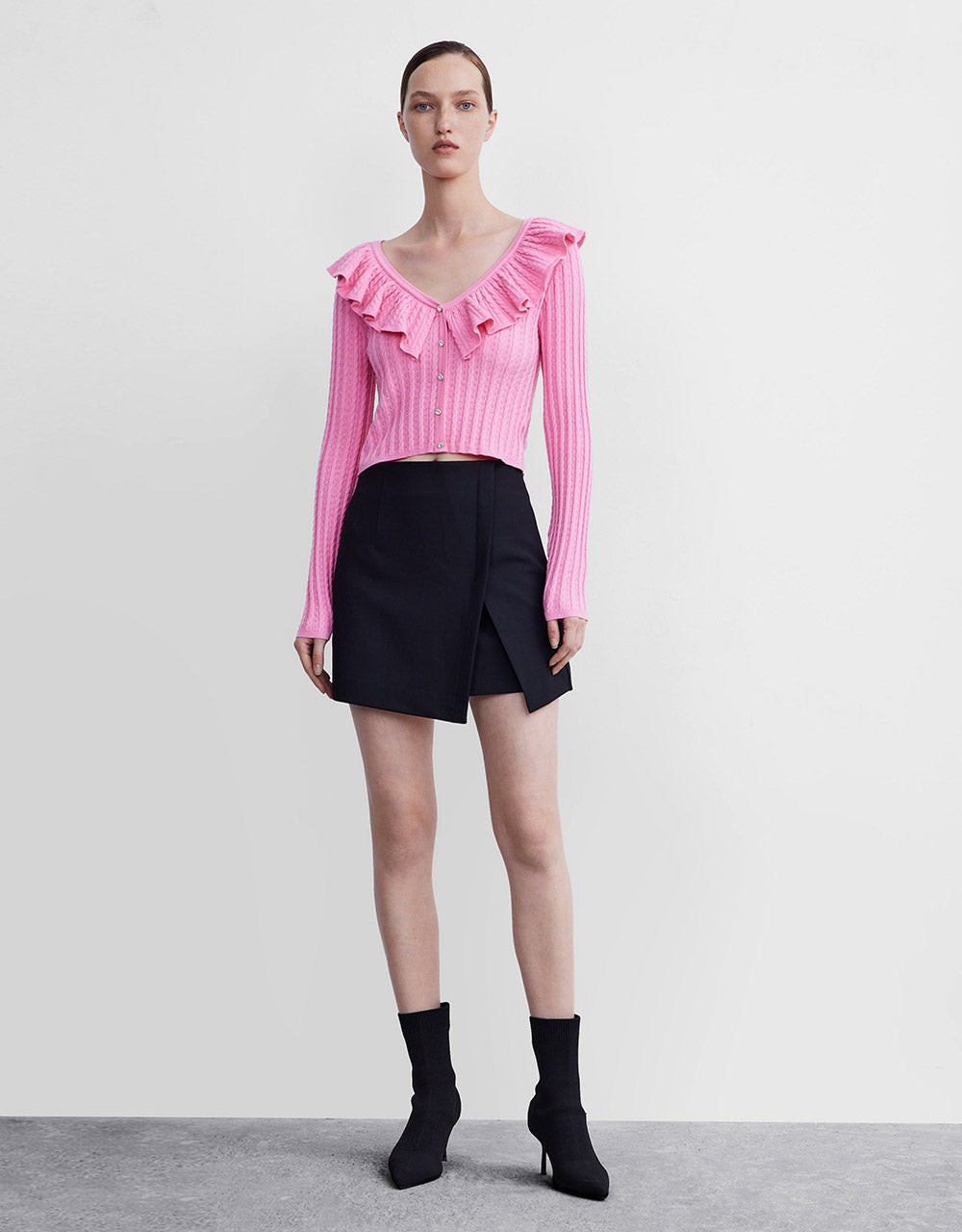 Buttoned Ruffle Top