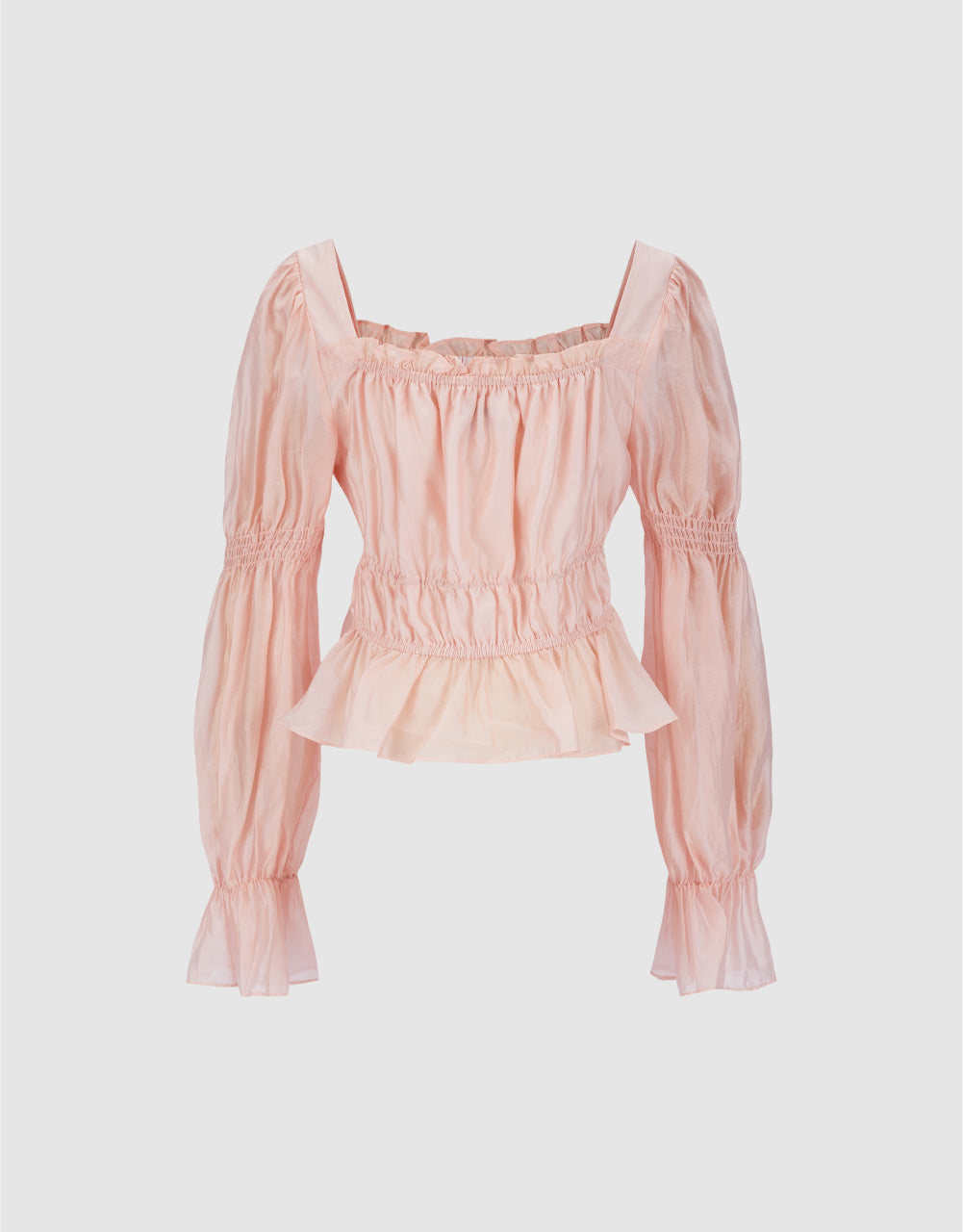 Satin Effect Ruffled Blouse