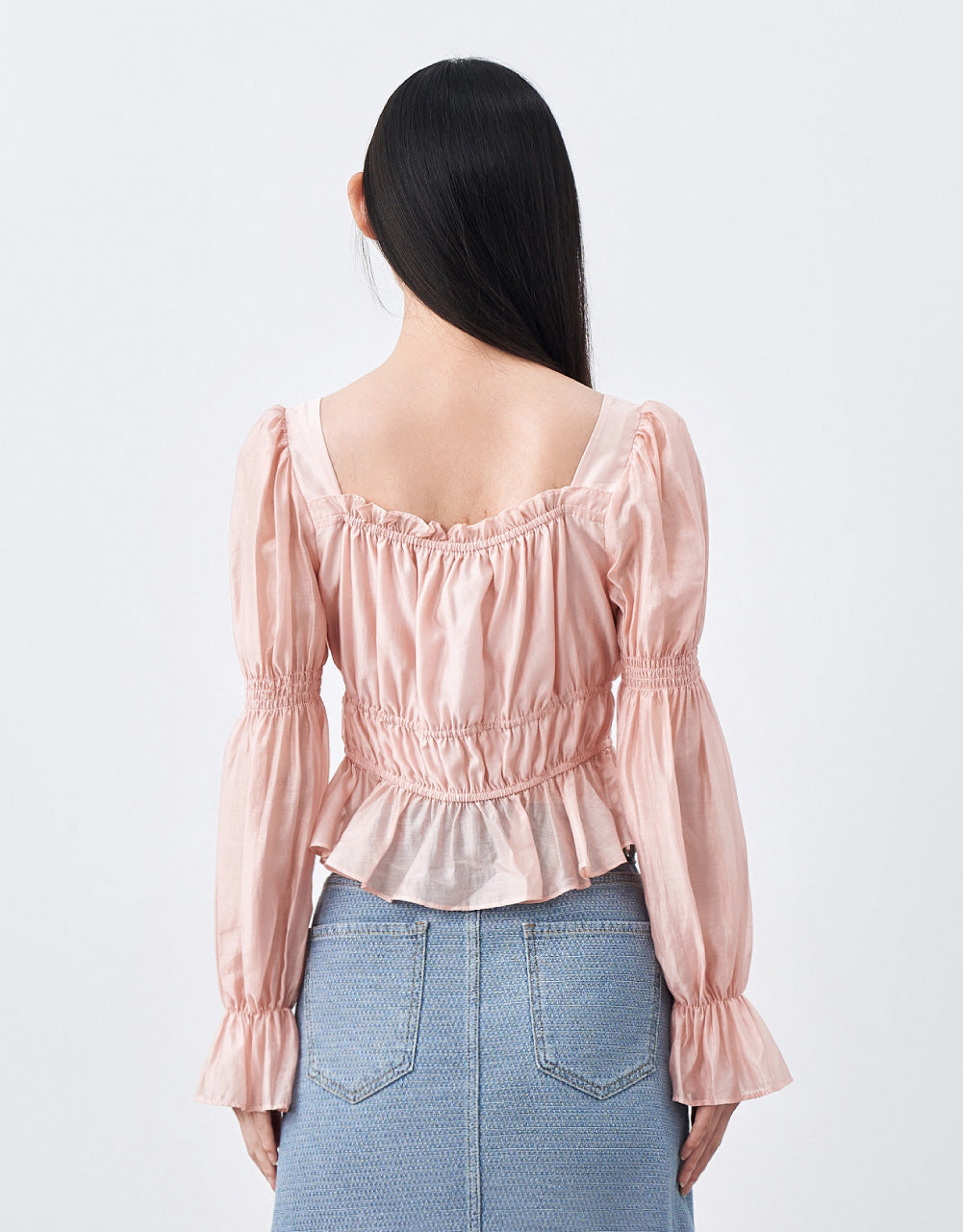 Satin Effect Ruffled Blouse